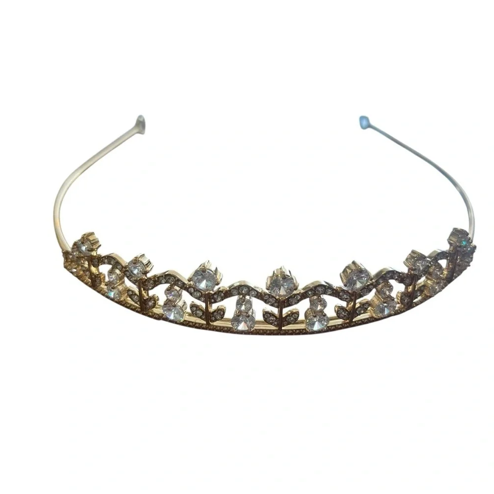 Believe by Brilliance Gold Flash Plated Tiara with Genuine Cubic Zirconia Stones